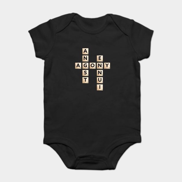 Agony Word Puzzle - Playful & Sad Baby Bodysuit by TuncGK